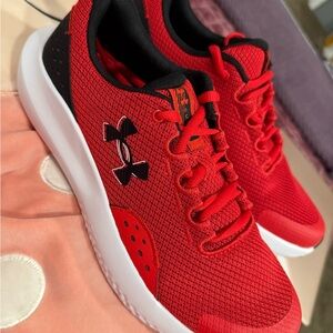 Under Armour Red and Black Sneakers